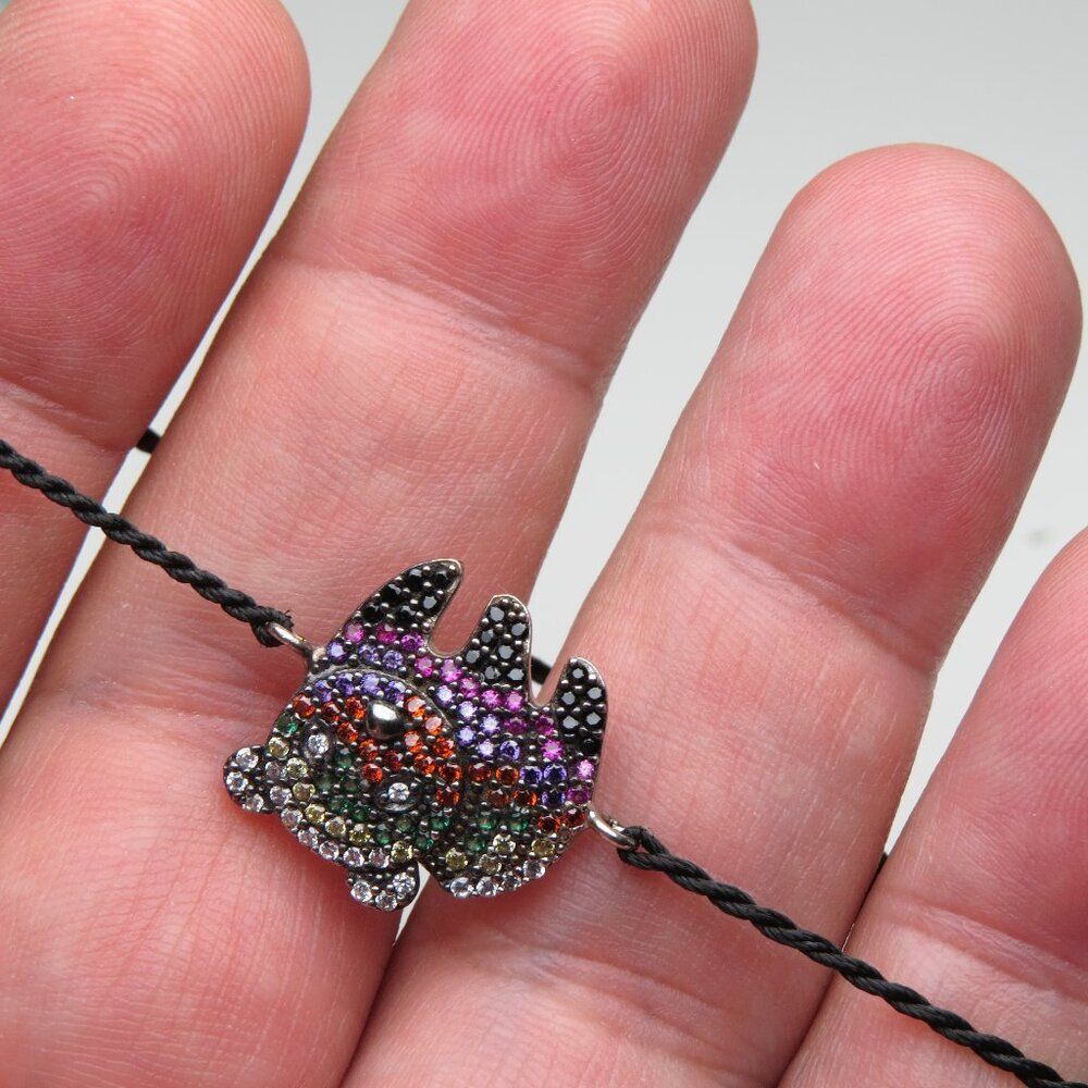 Teddy Bear plated cz crystals Bracelet